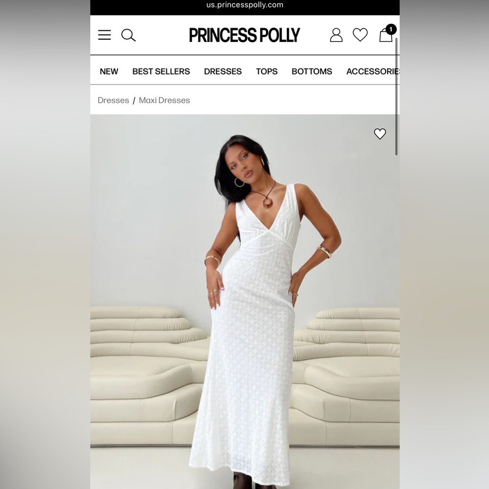Princess Polly Nellie Maxi Dress White